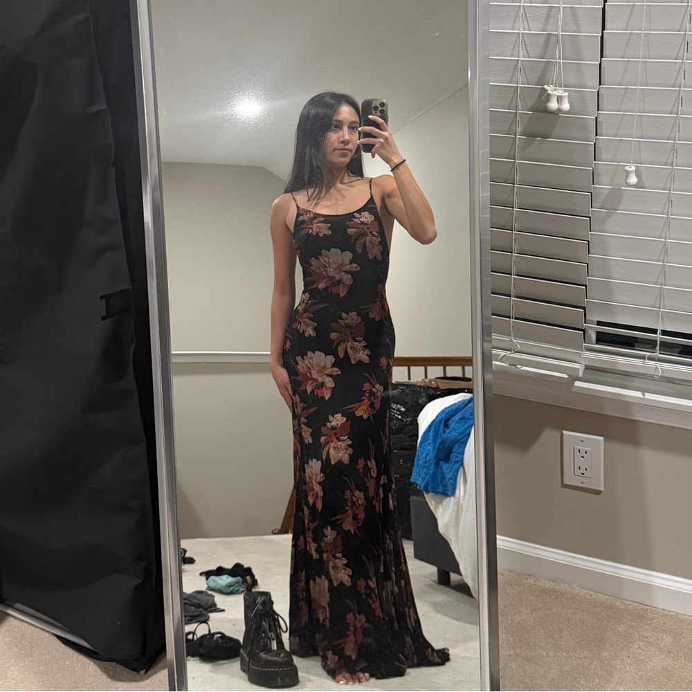 Floral Black Maxi Dress